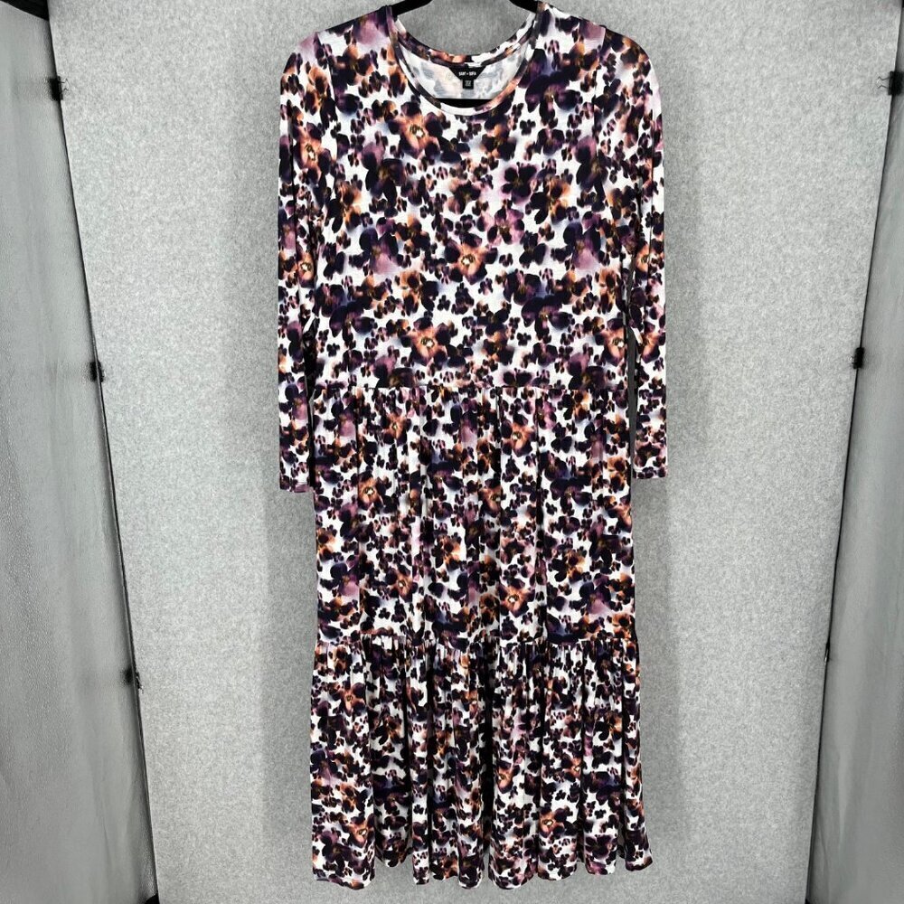 Ava & Viv Purple Floral Midi Dress